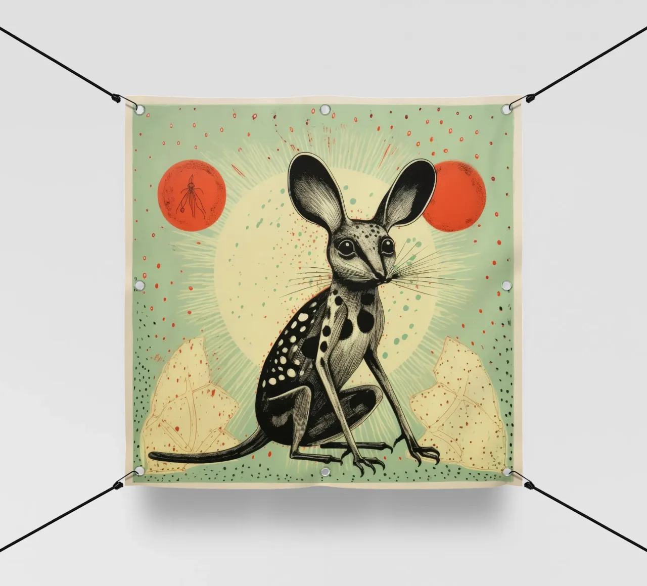 Jerboa verde 2 telo in pvc da Minimal Animal Art