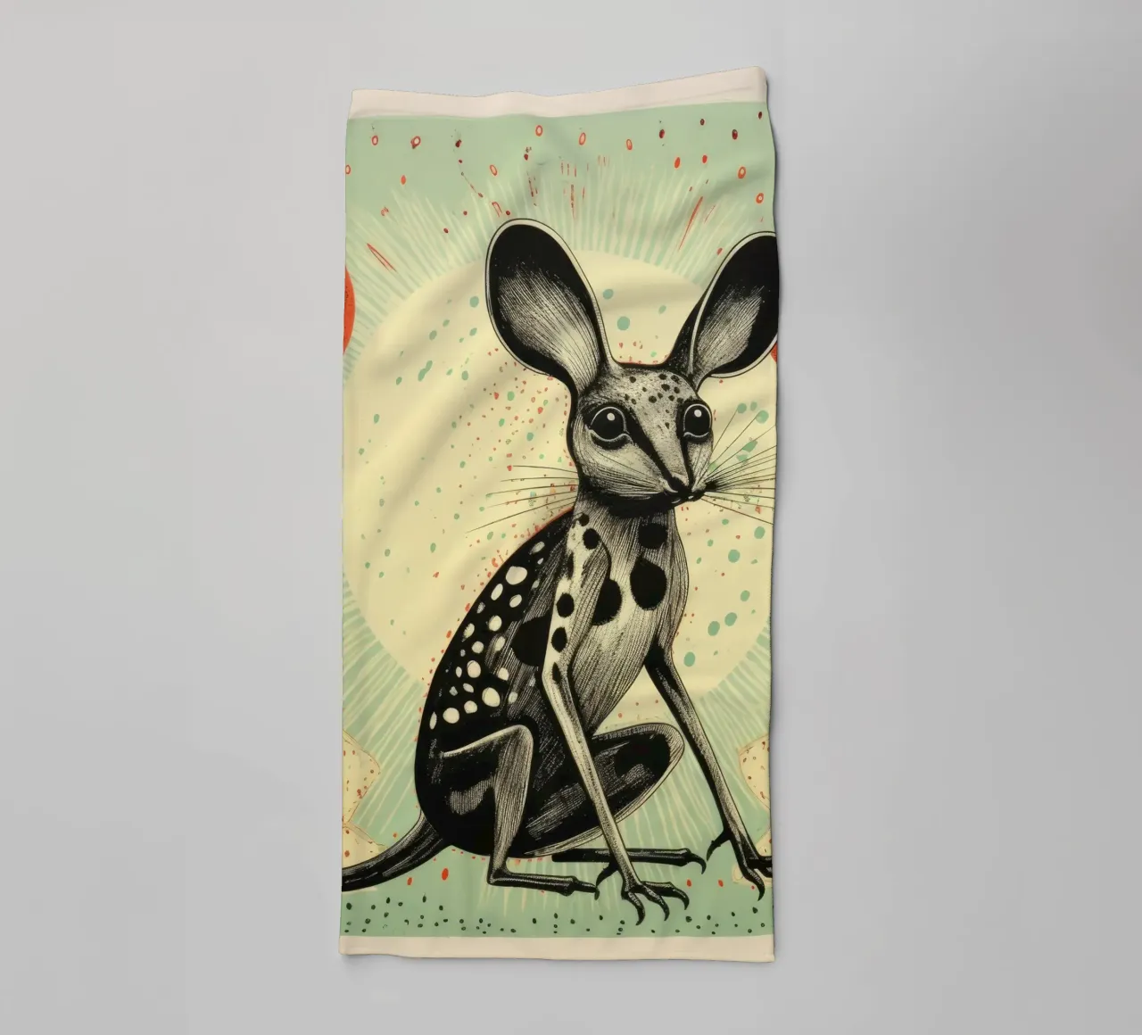 Jerboa verde 2 asciugamano da bagno da Minimal Animal Art