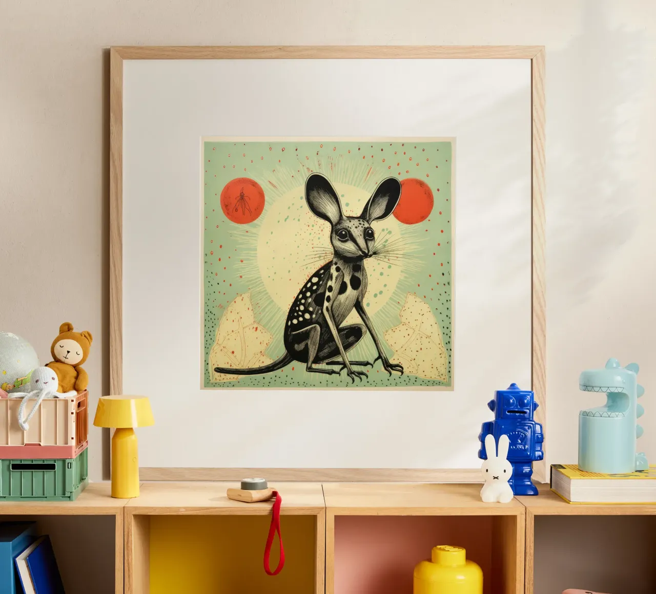 Jerboa verde poster da Minimal Animal Art