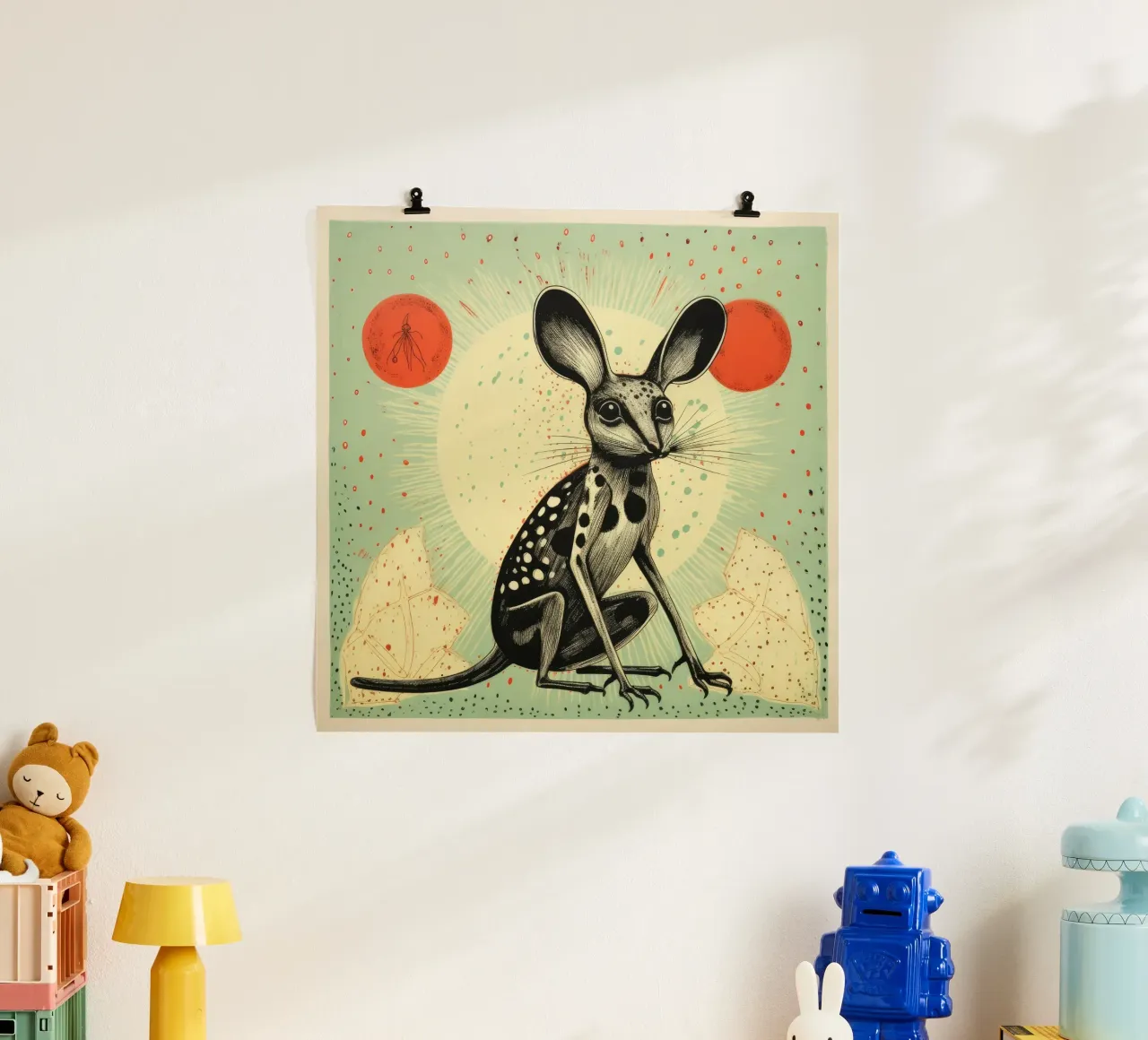 Jerboa verde poster da Minimal Animal Art