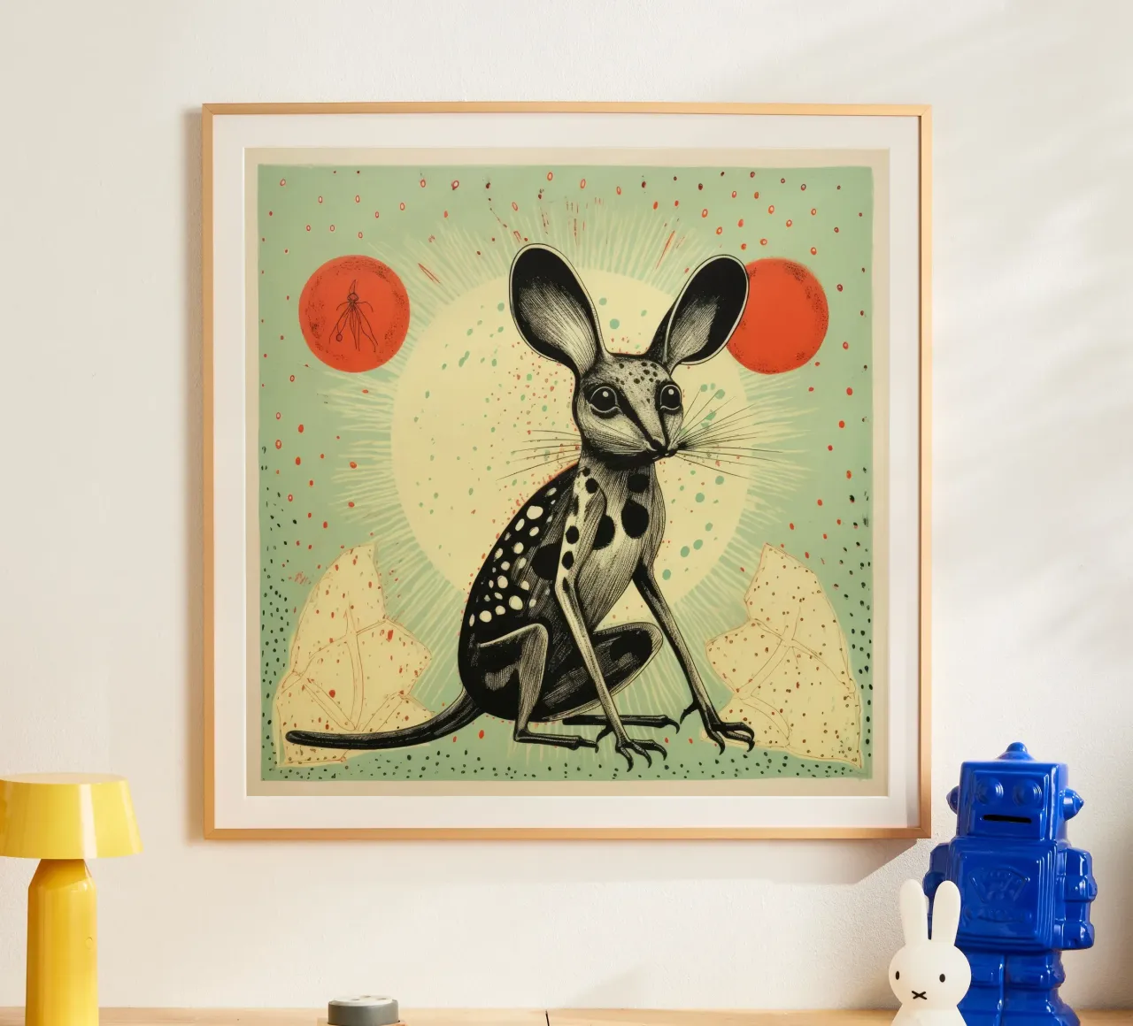 Jerboa verde poster da Minimal Animal Art