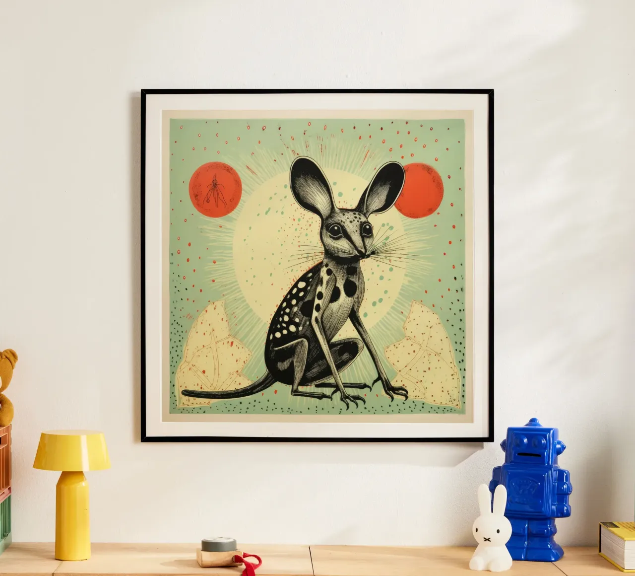 Jerboa verde poster da Minimal Animal Art