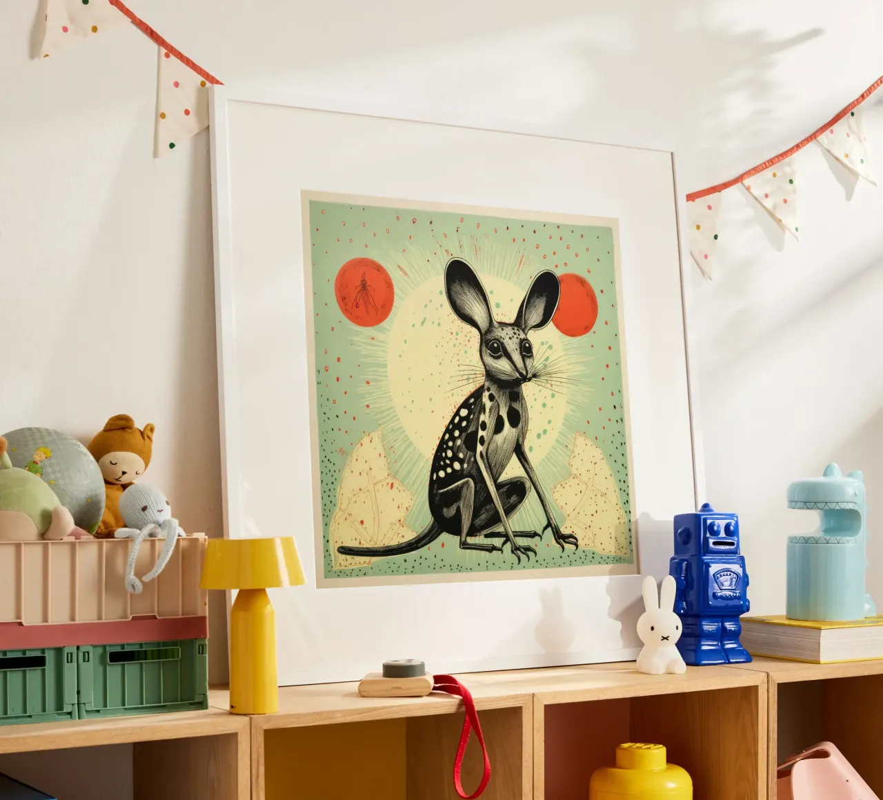 Jerboa verde poster da Minimal Animal Art