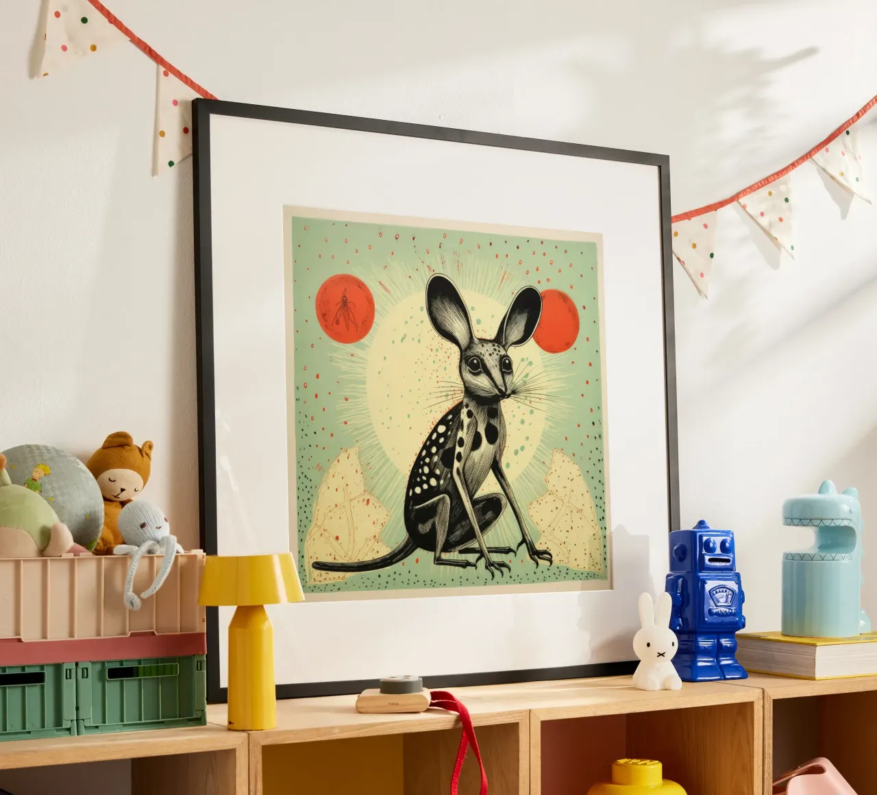 Jerboa verde poster da Minimal Animal Art