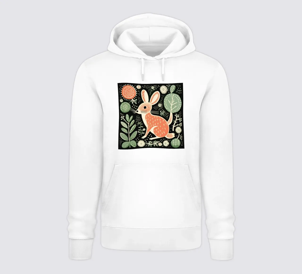 Jerboa verde 3 felpa con cappuccio da Minimal Animal Art