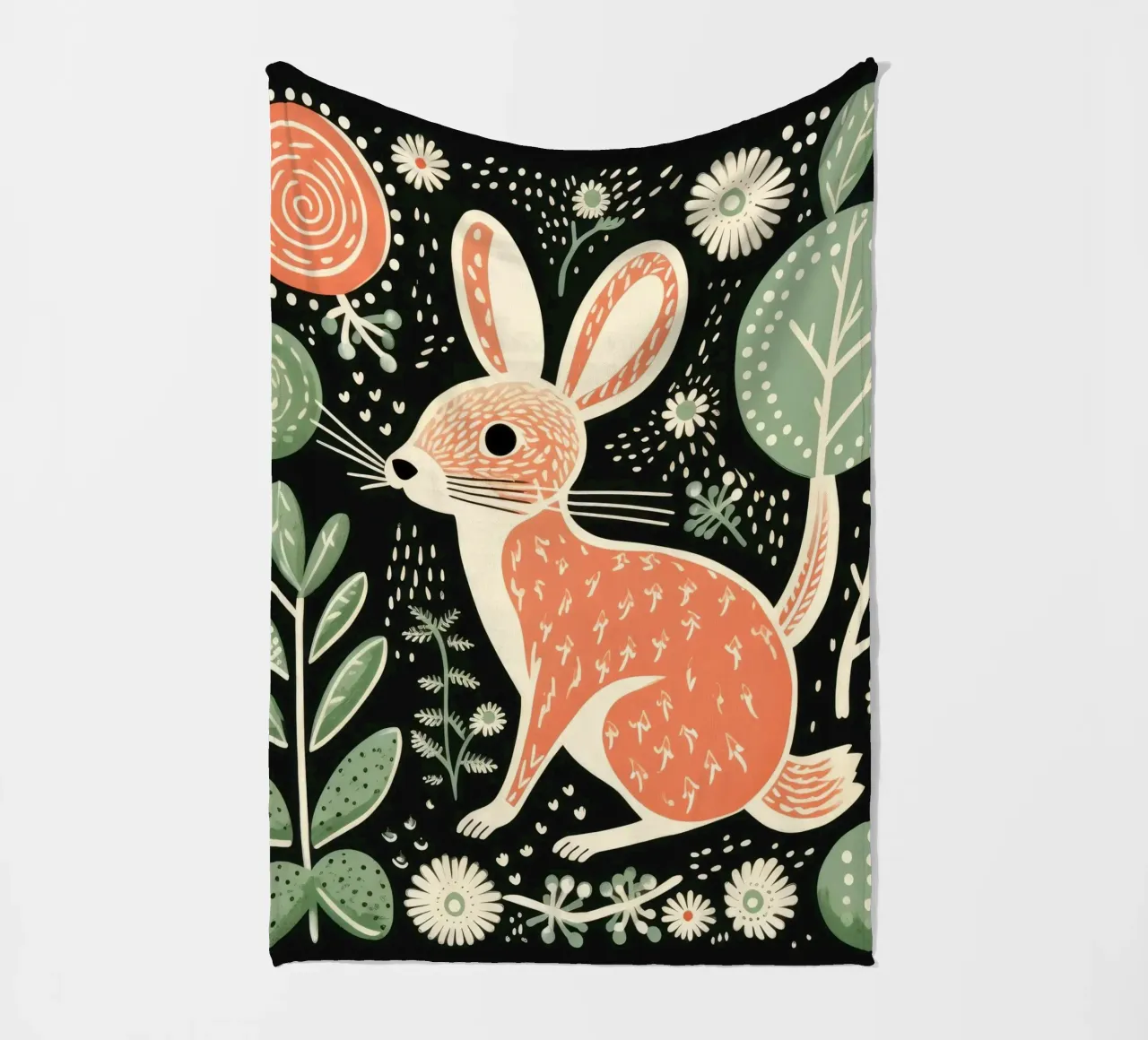 Jerboa verde 3 coperta in pile da Minimal Animal Art
