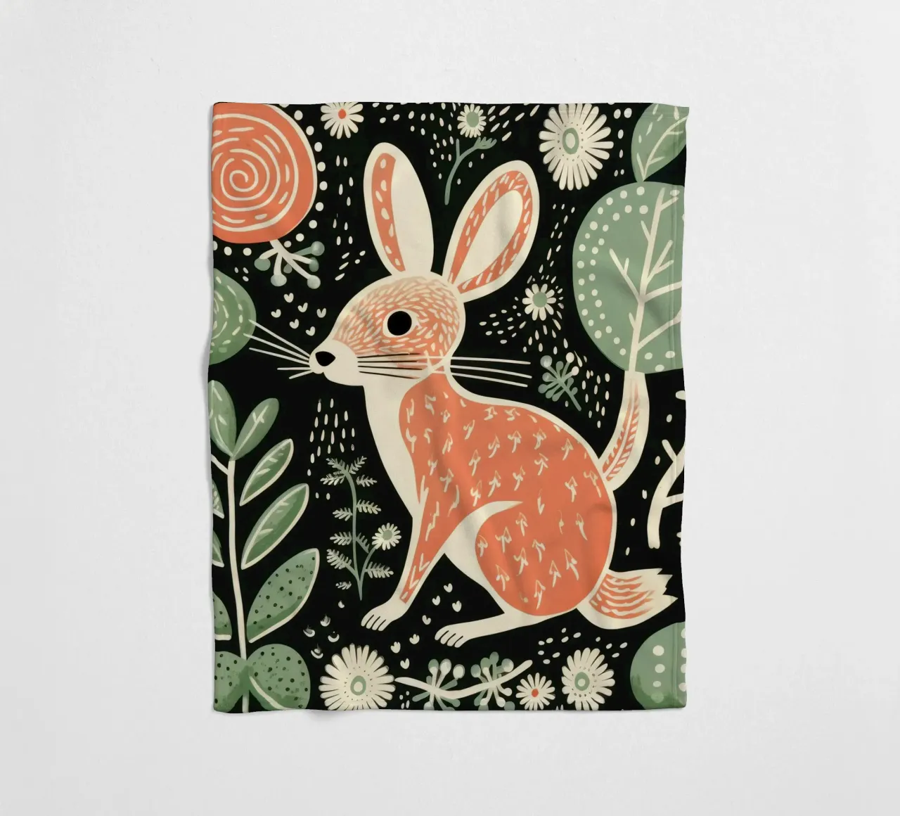 Jerboa verde 3 coperta in pile da Minimal Animal Art