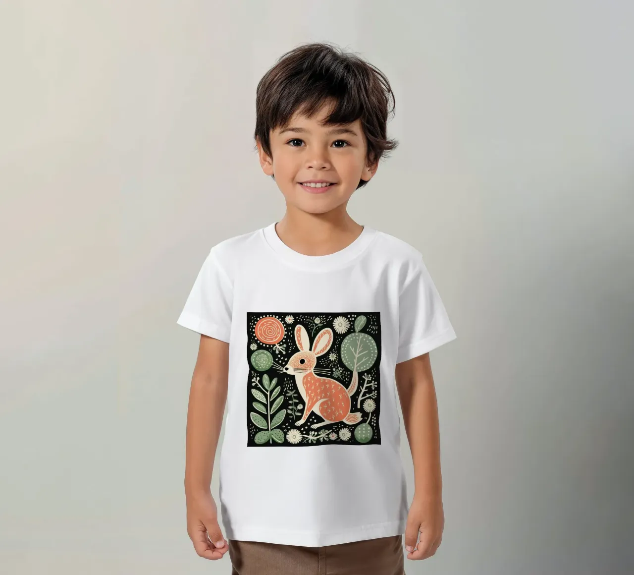 Jerboa verde t-shirt bambini da Minimal Animal Art