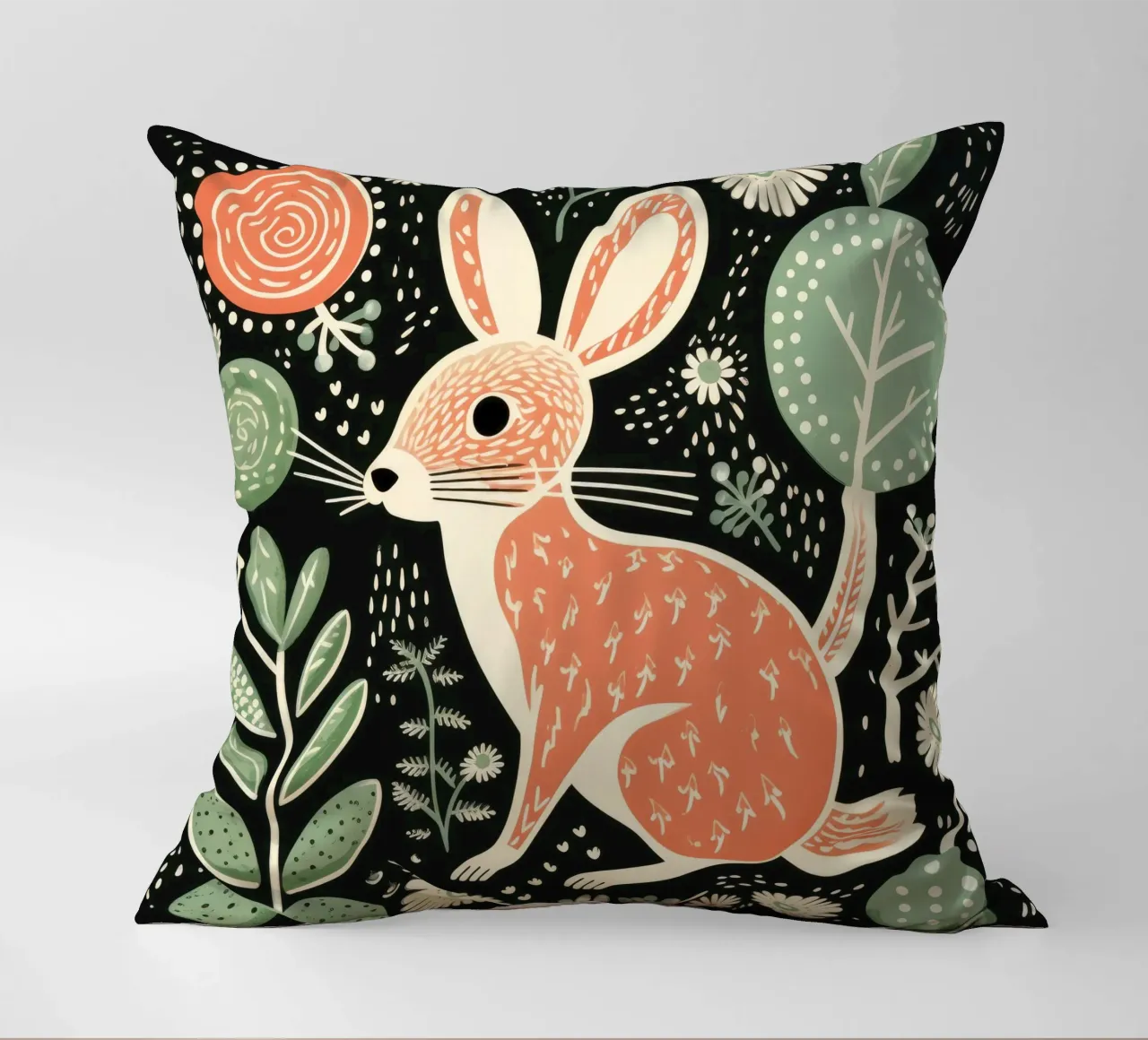 Jerboa verde 3 cuscino da Minimal Animal Art