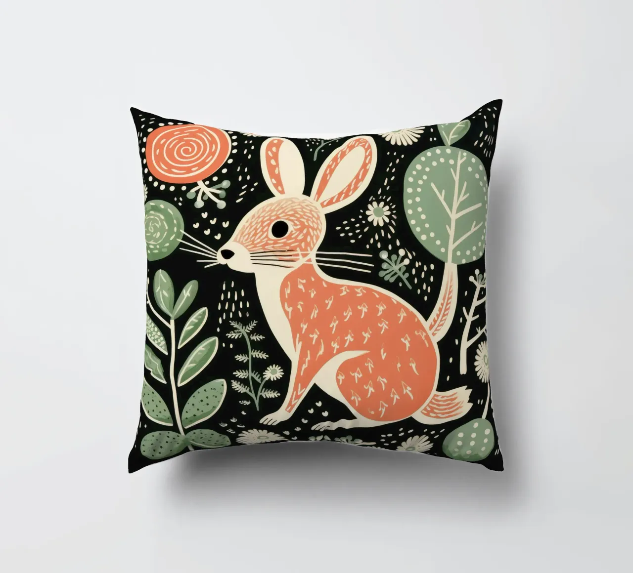 Jerboa verde 3 cuscino da Minimal Animal Art