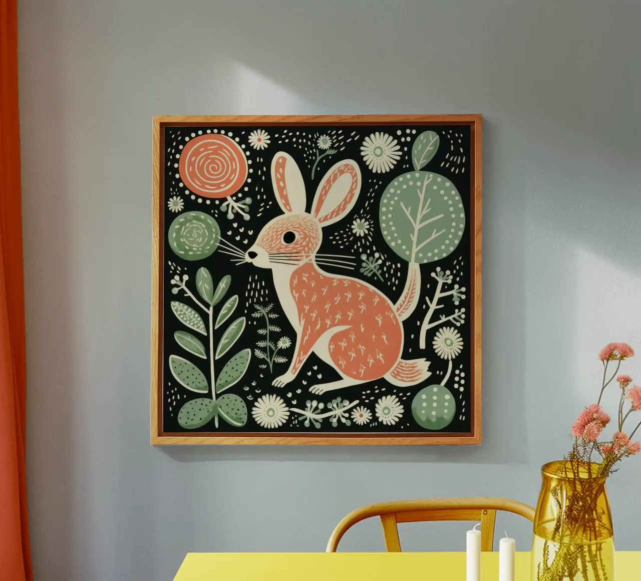 Green Jerboa acrylic glass by Minimal Animal Art