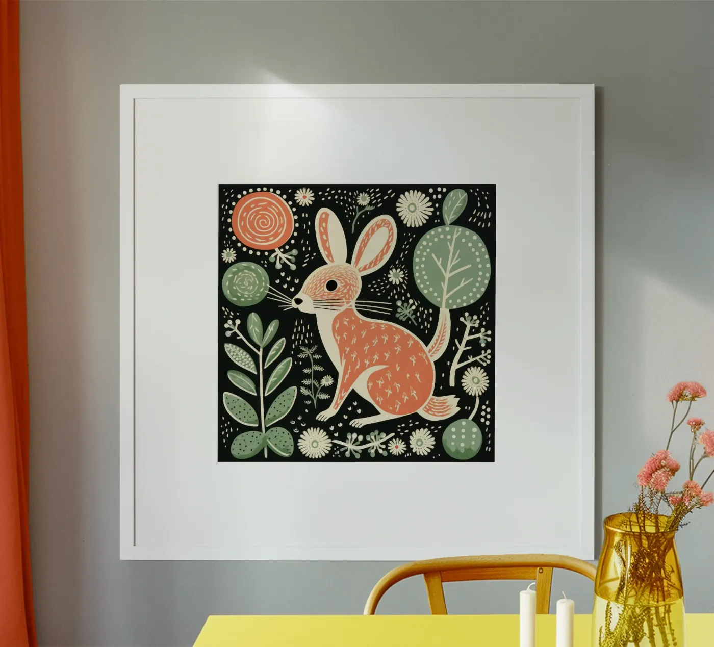 Green Jerboa poster da Minimal Animal Art