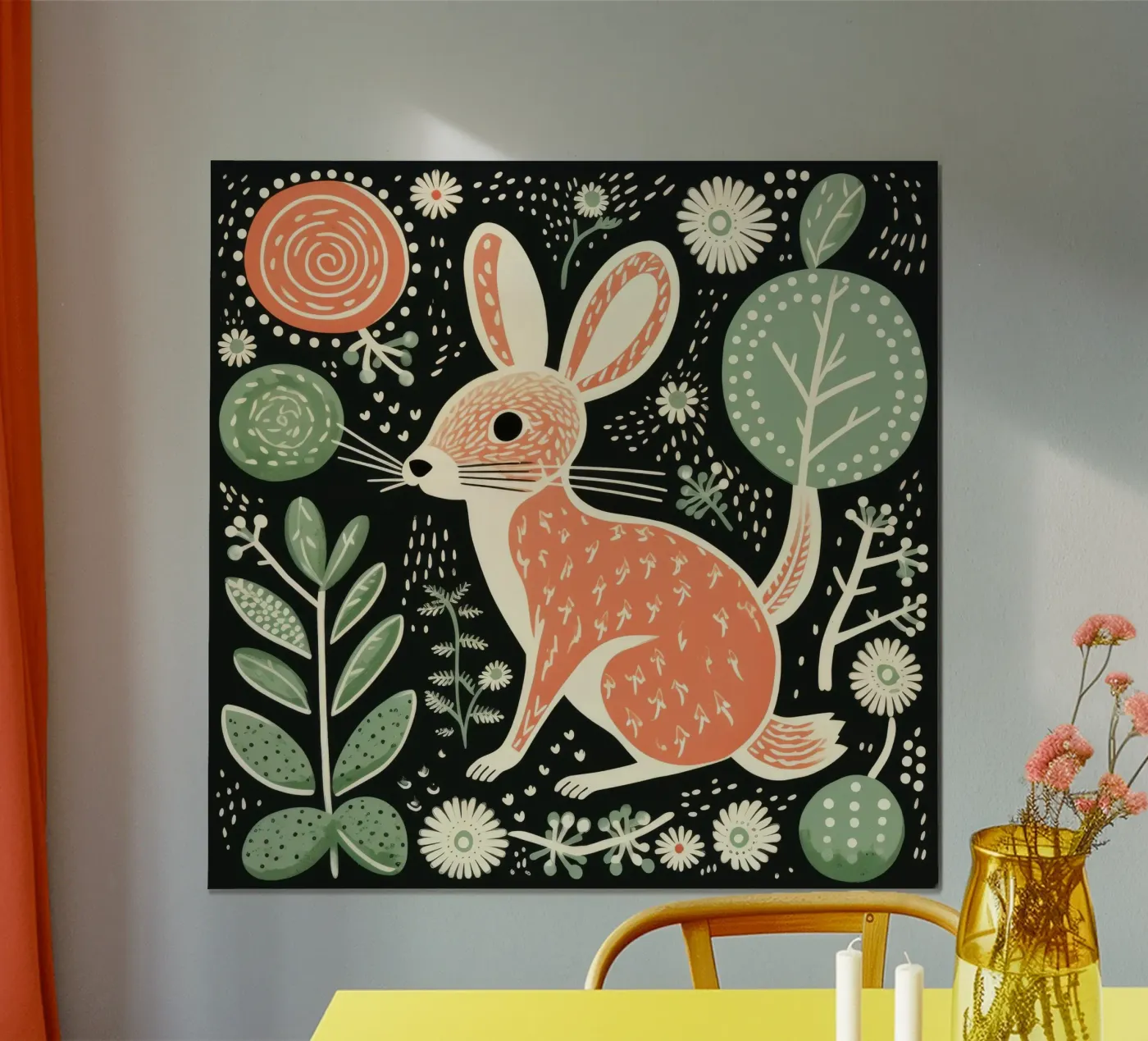 Green Jerboa poster da Minimal Animal Art