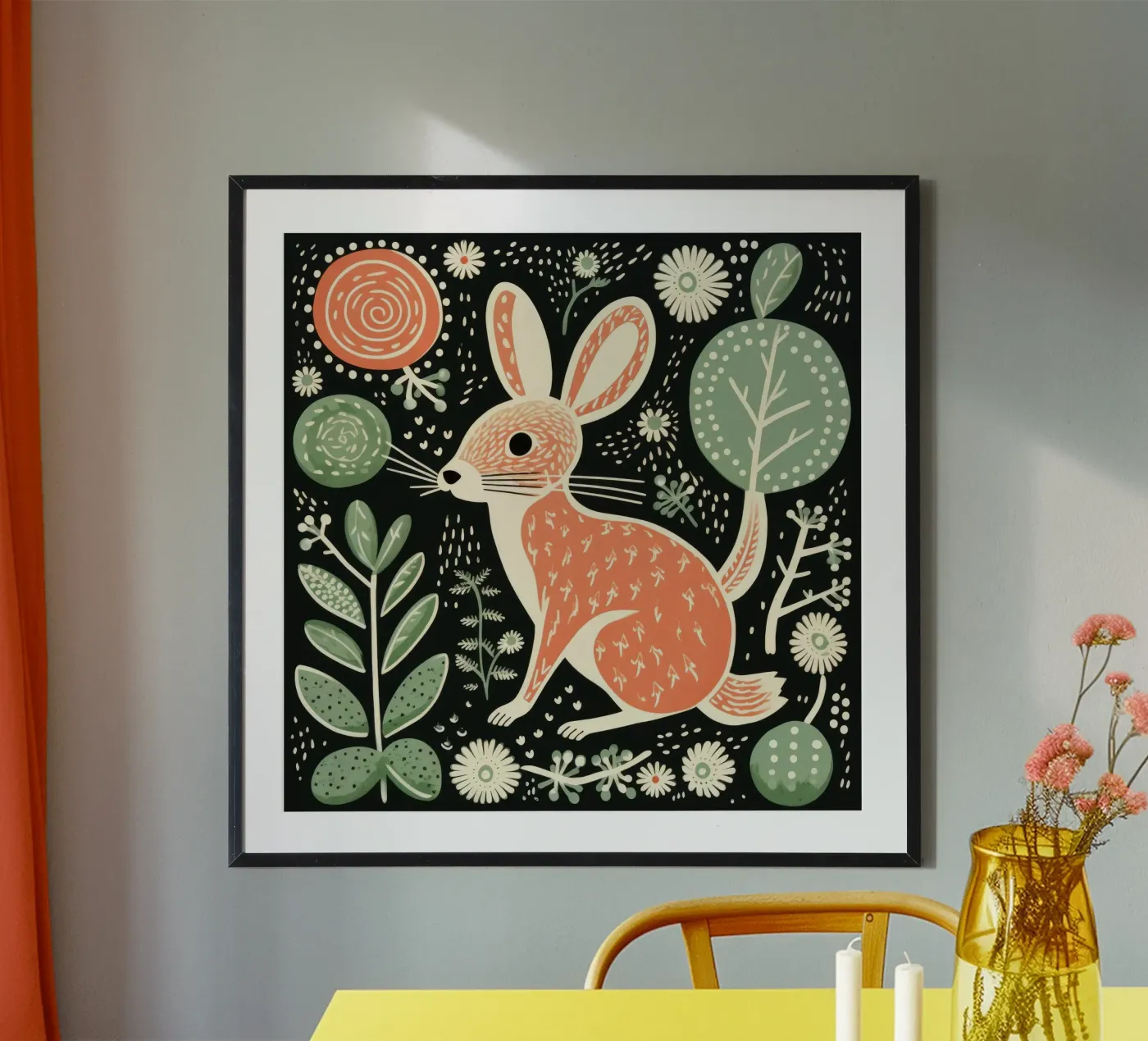 Green Jerboa poster da Minimal Animal Art