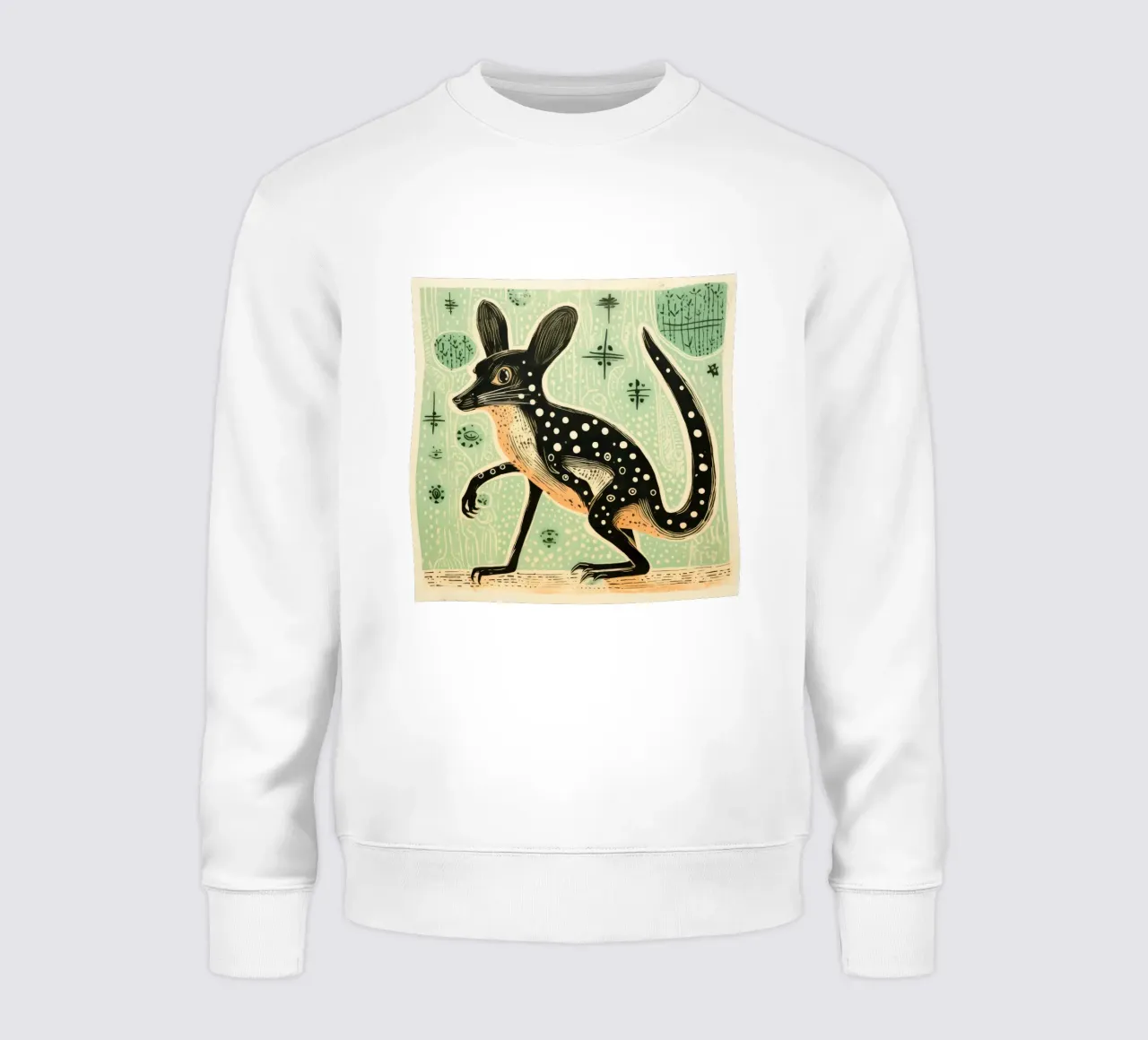 Jerboa verde 4 felpa da Minimal Animal Art