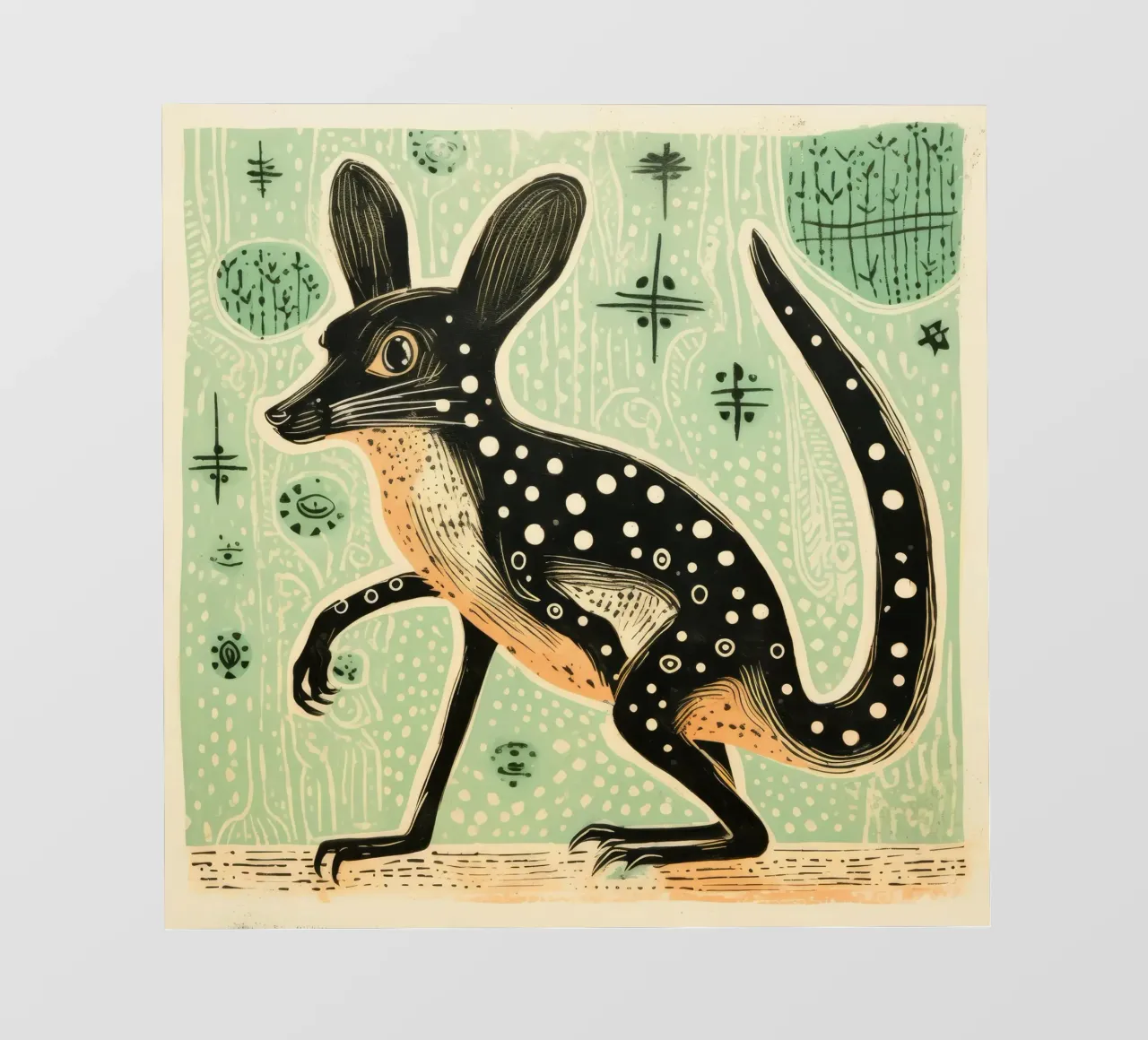 Jerboa verde 4 pellicola backlit da Minimal Animal Art