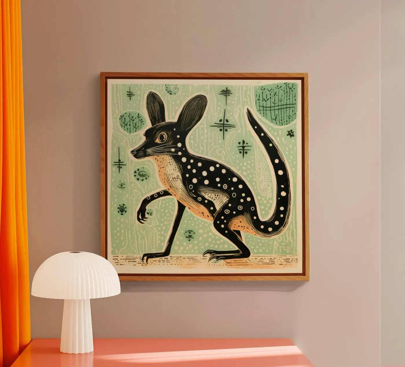 Green Jerboa plexiglas de Minimal Animal Art
