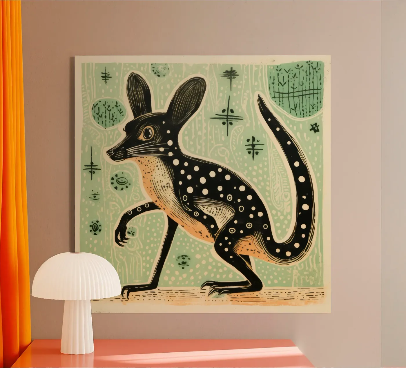 Green Jerboa plexiglas de Minimal Animal Art