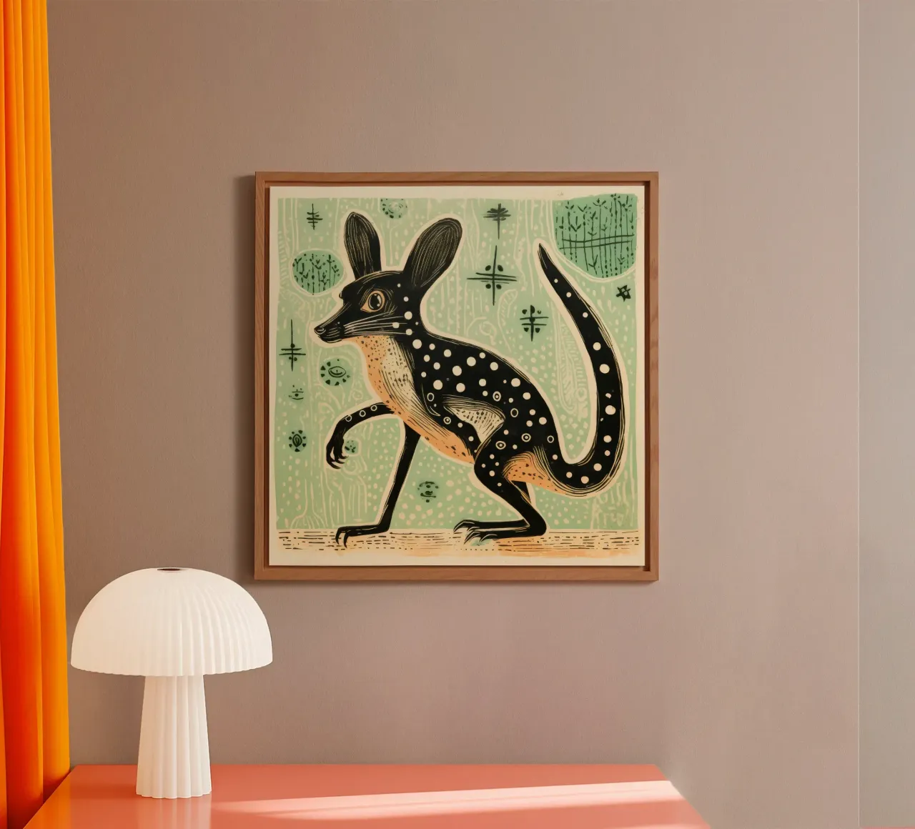 Jerboa verde 4 alluminio dibond da Minimal Animal Art