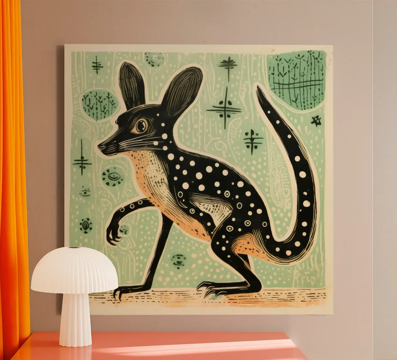 Groene jerrycan 4 canvas met Baklijst van Minimal Animal Art