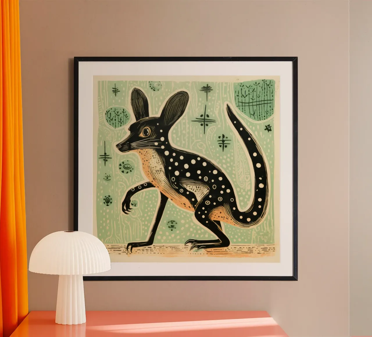 Jerboa verde poster da Minimal Animal Art