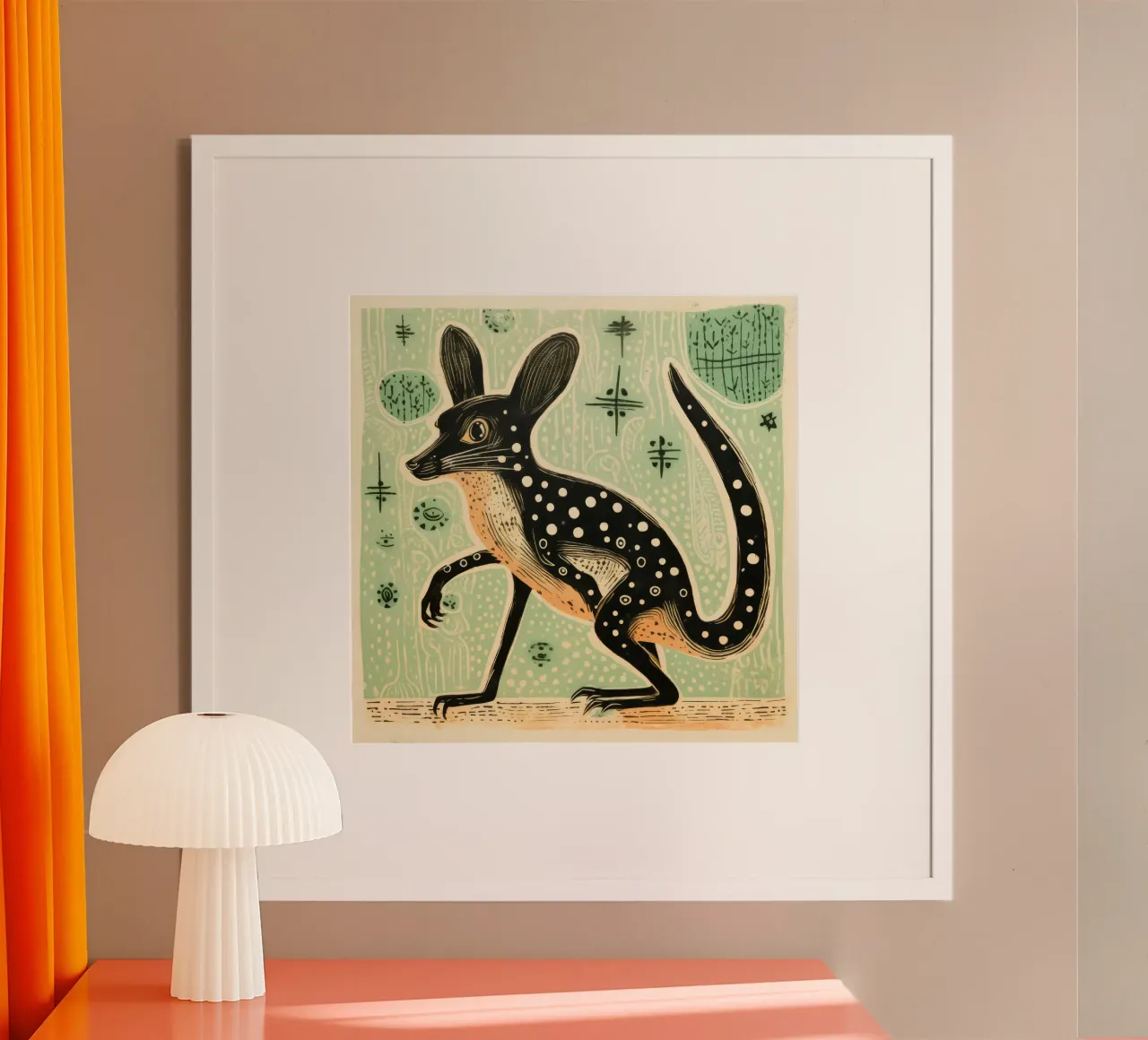 Jerboa verde poster da Minimal Animal Art