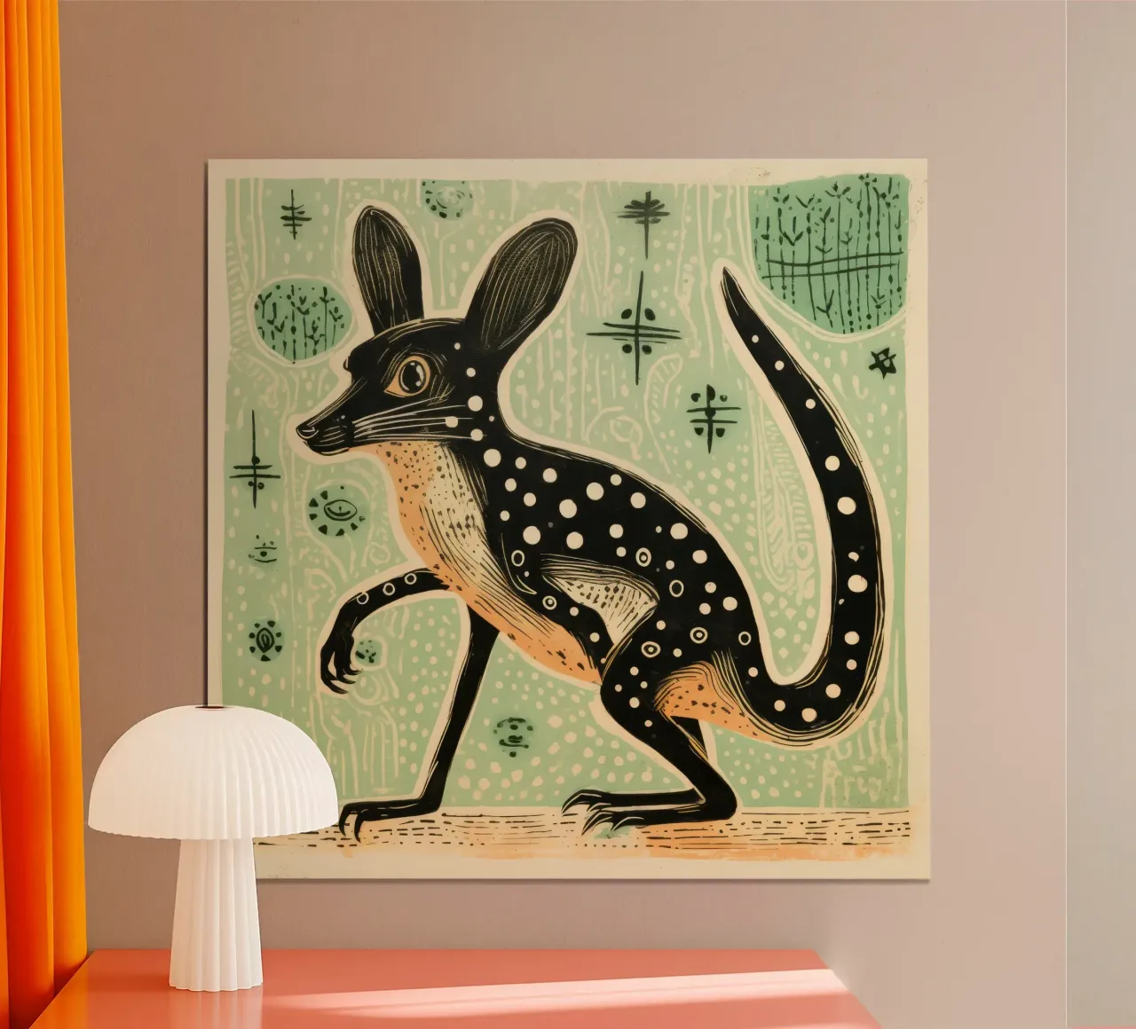 Jerboa verde poster da Minimal Animal Art