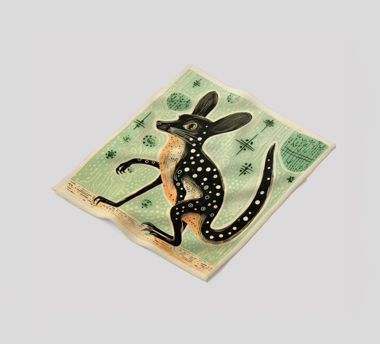 Jerboa verde 4 coperta in pile da Minimal Animal Art