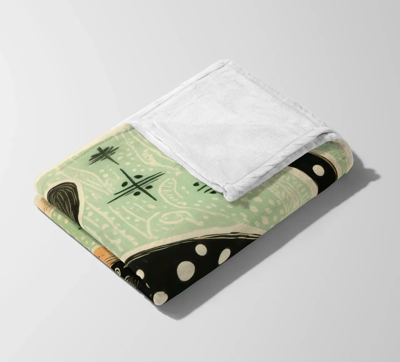 Jerboa verde 4 coperta in pile da Minimal Animal Art
