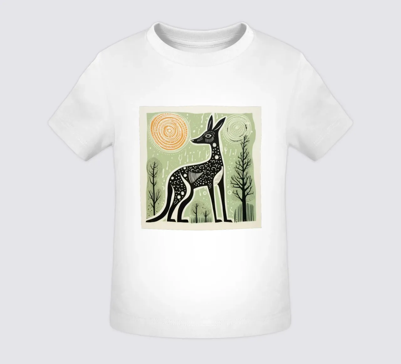 Grünes Känguru 1 Baby T-Shirt von Minimal Animal Art