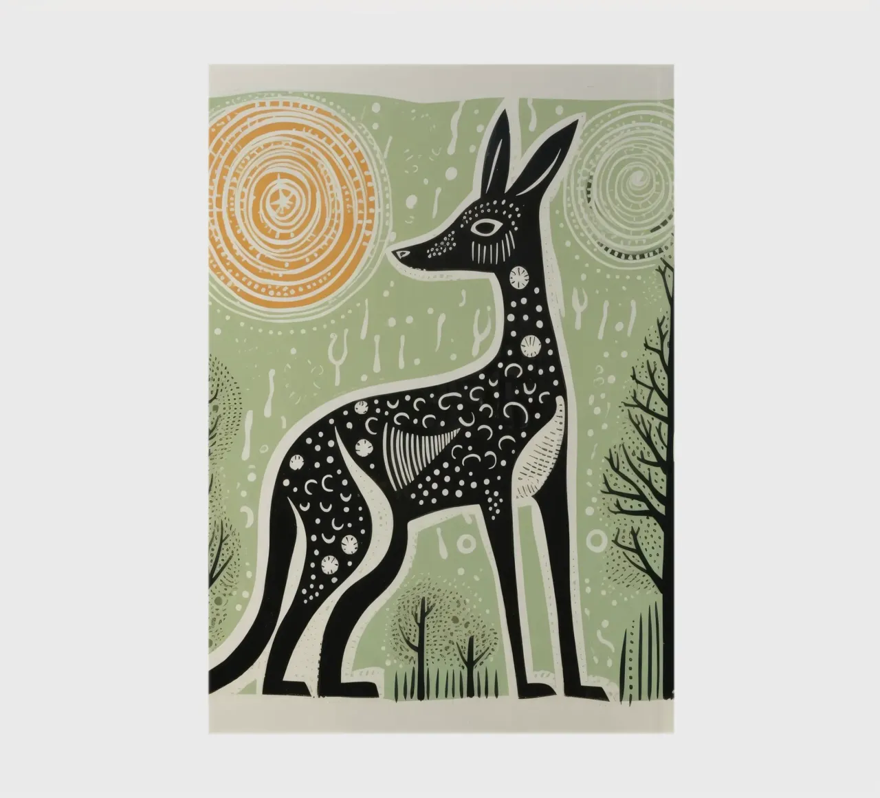 Green Kangaroo 1 notebook by Minimal Animal Art