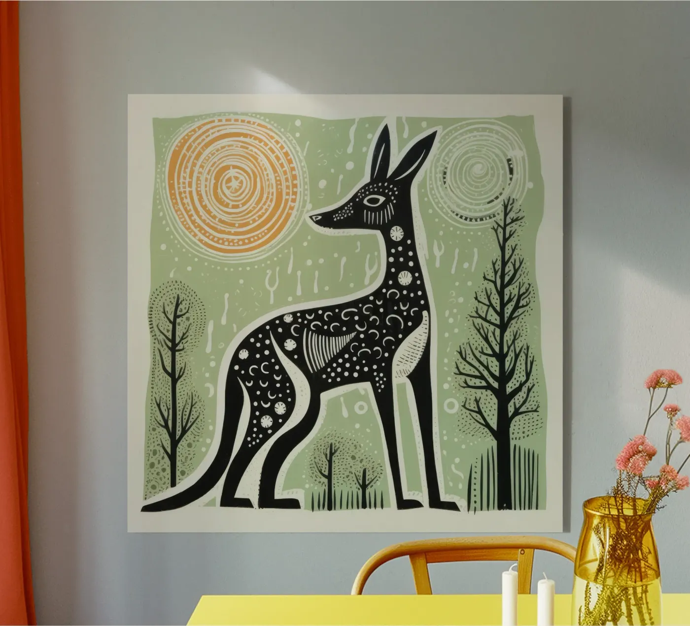 Green Kangaroo plexiglass da Minimal Animal Art