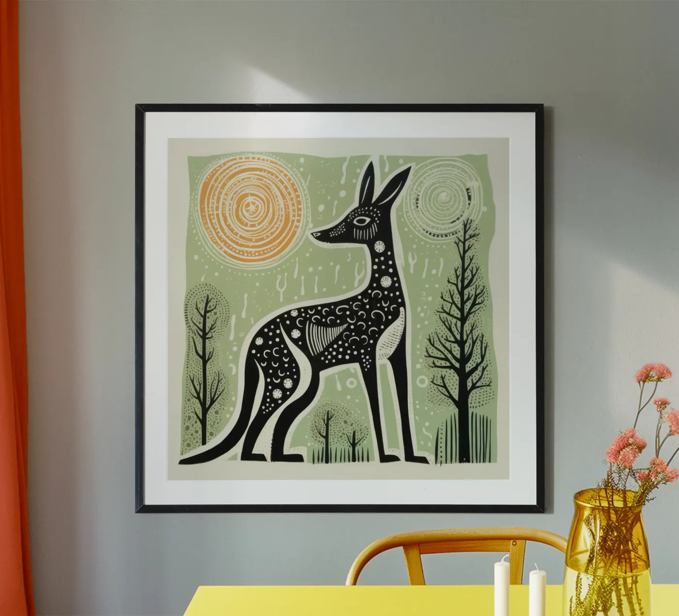 Canguro verde poster da Minimal Animal Art