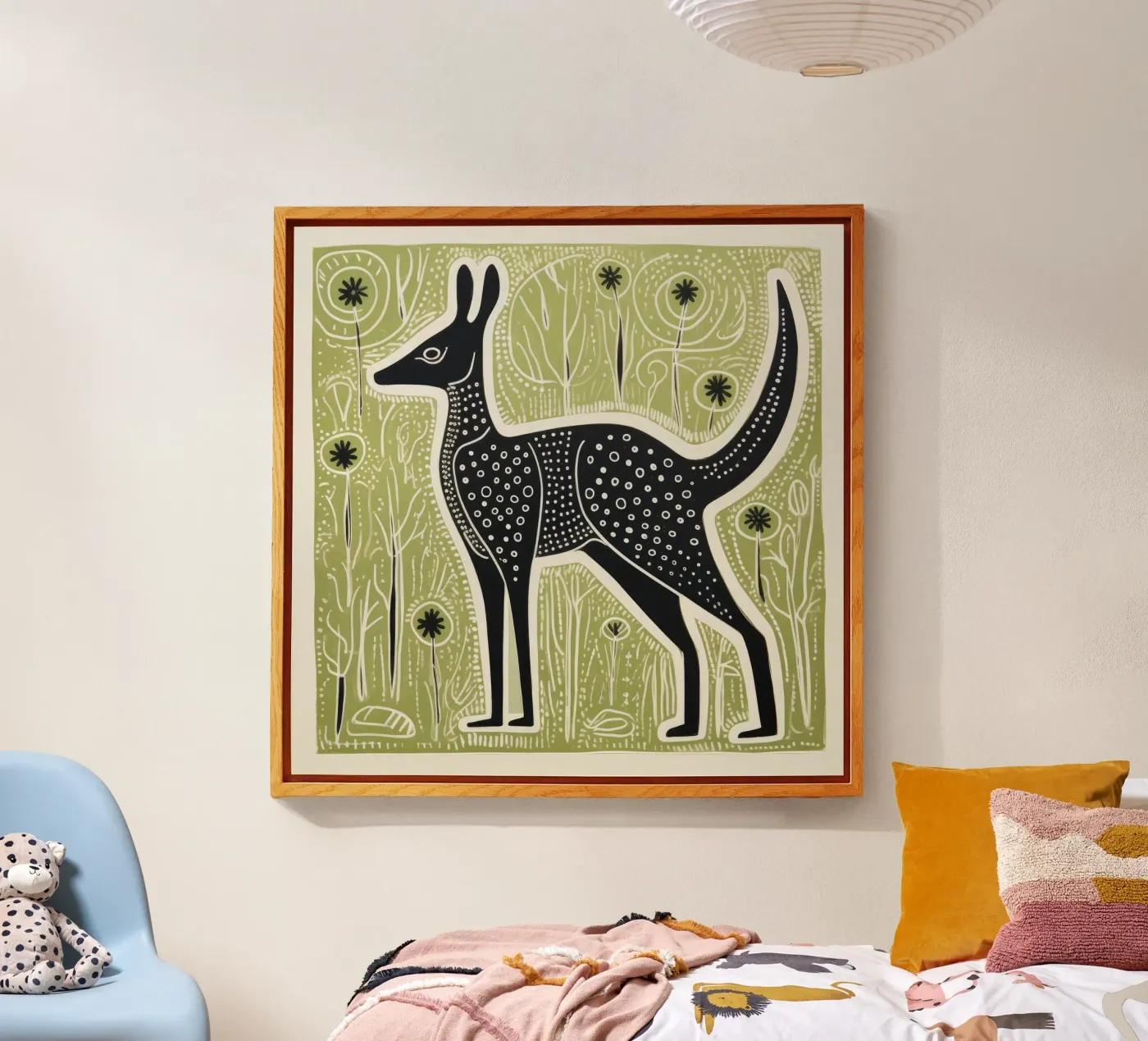 Green Kangaroo plexiglass da Minimal Animal Art