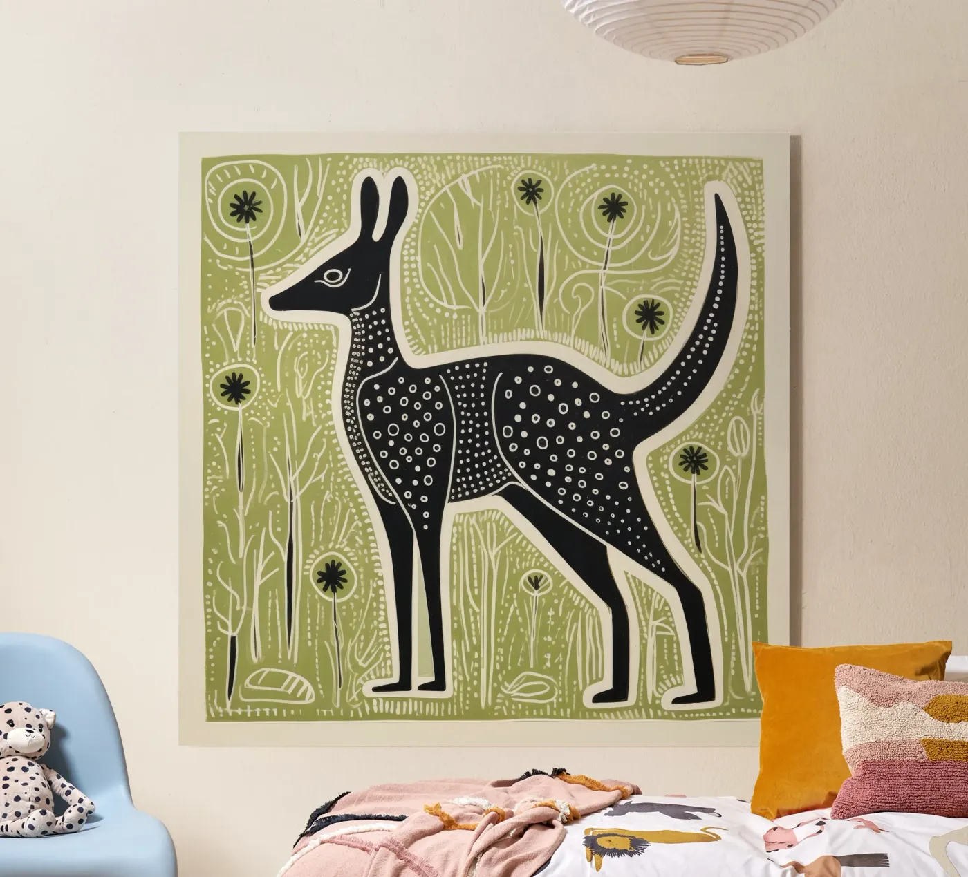 Green Kangaroo plexiglass da Minimal Animal Art