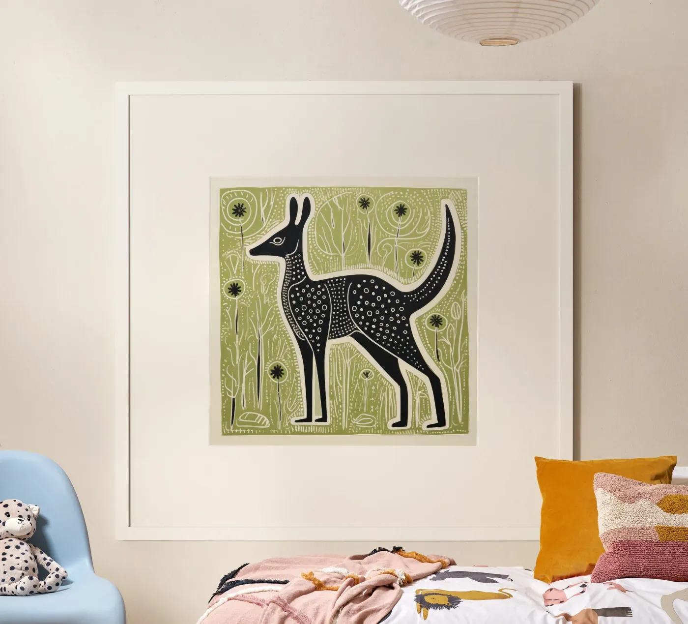 Canguro verde poster da Minimal Animal Art