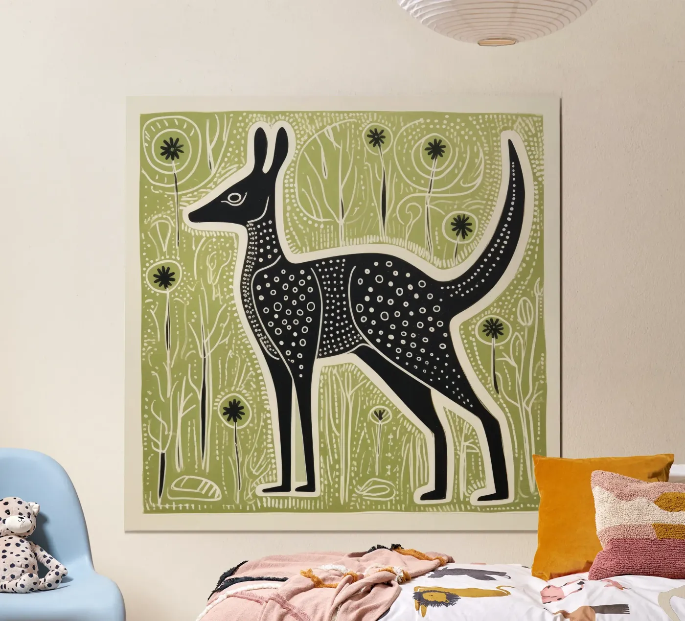 Canguro verde poster da Minimal Animal Art