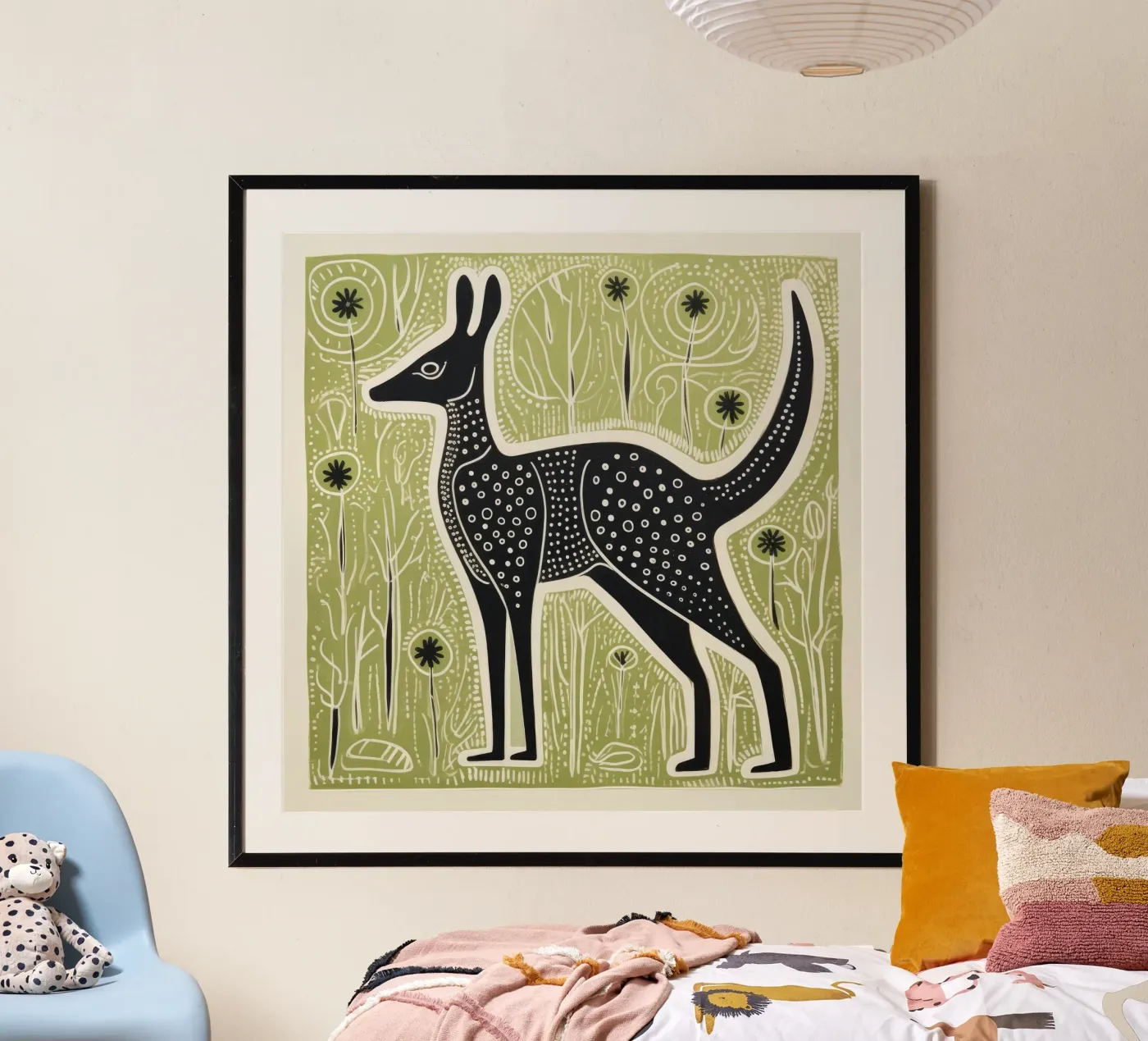 Canguro verde poster da Minimal Animal Art