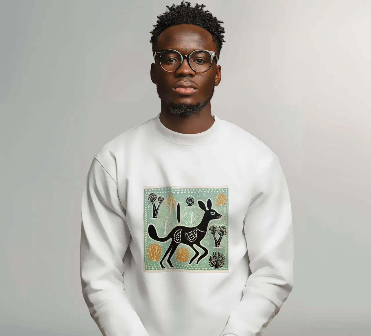 Grünes Känguru 3 Sweatshirt von Minimal Animal Art