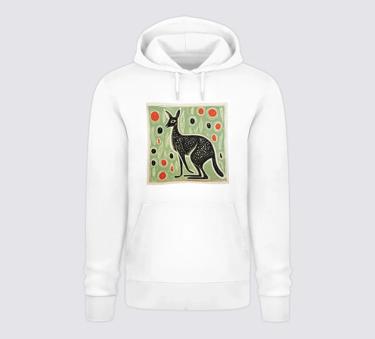 Canguro verde 4 felpa con cappuccio da Minimal Animal Art