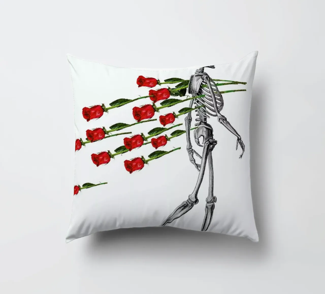 Skeleton & Roses cuscino da Rococco LA