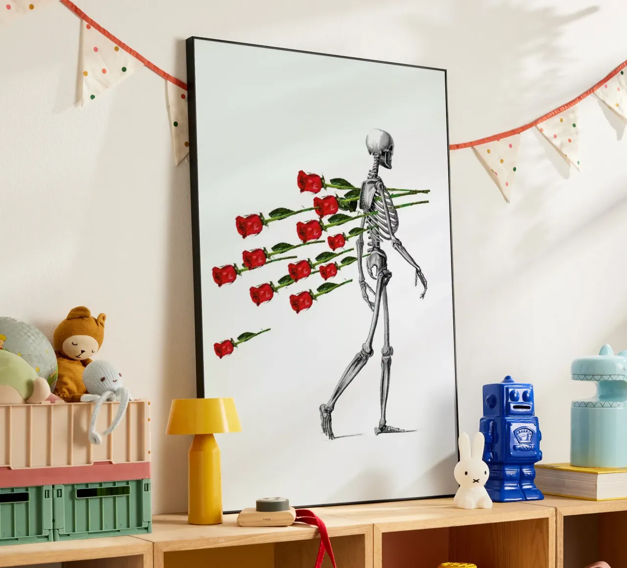 Skeleton & Roses alluminio dibond da Rococco LA