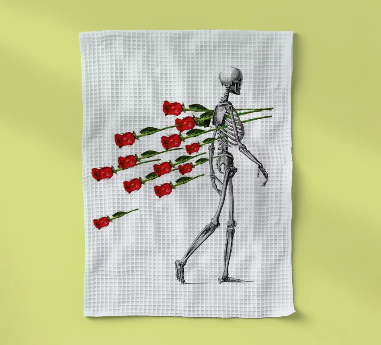 Skeleton & Roses canovaccio da cucina da Rococco LA