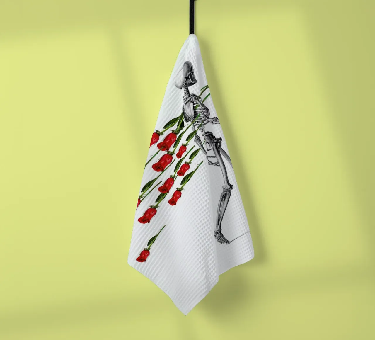 Skeleton & Roses canovaccio da cucina da Rococco LA