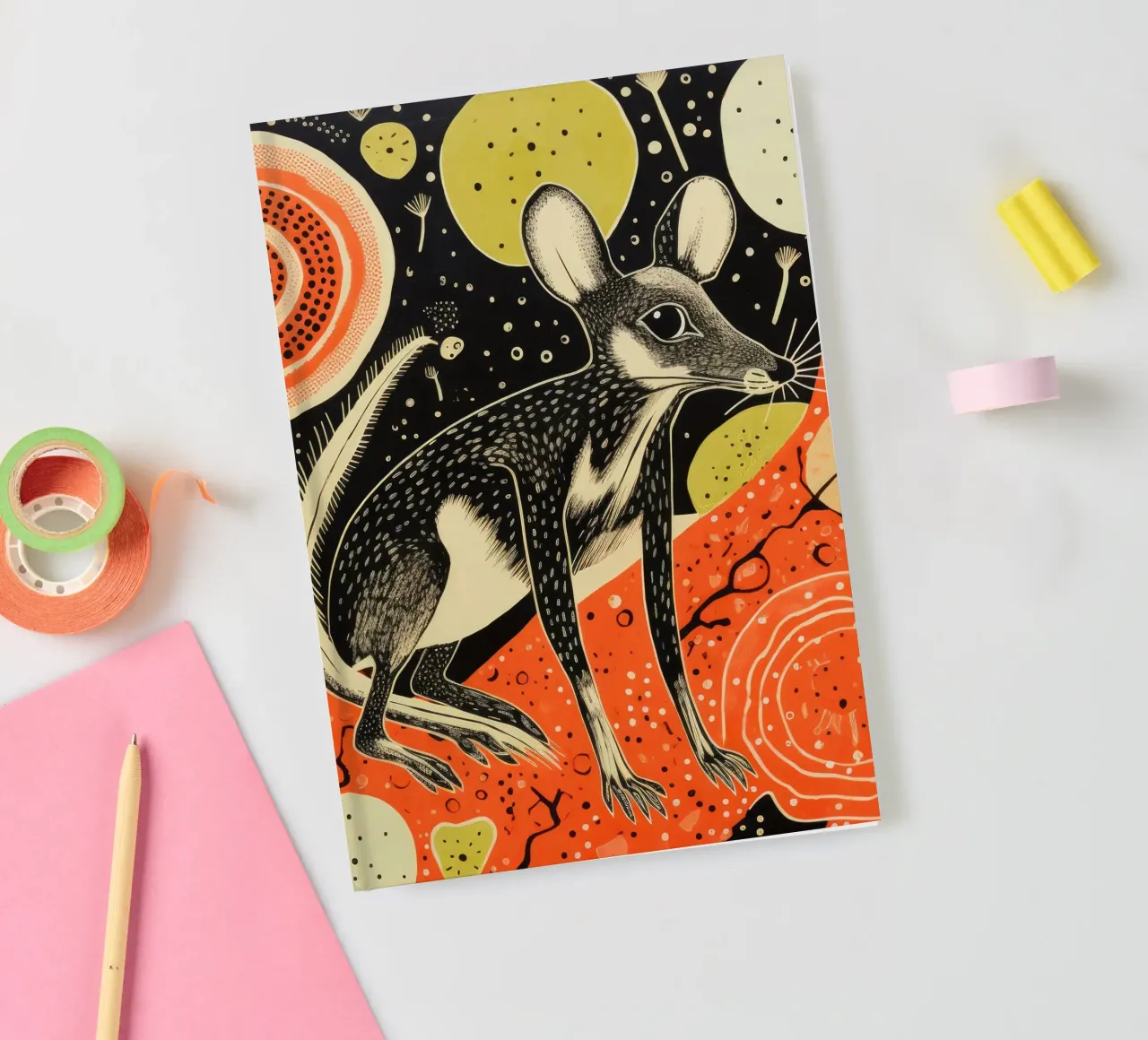 Rat kangourou vert 1 carnet de notes de Minimal Animal Art