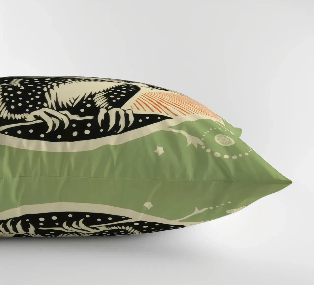 Green Kangaroo Rat 2 decorative cushion by Minimal Animal Art