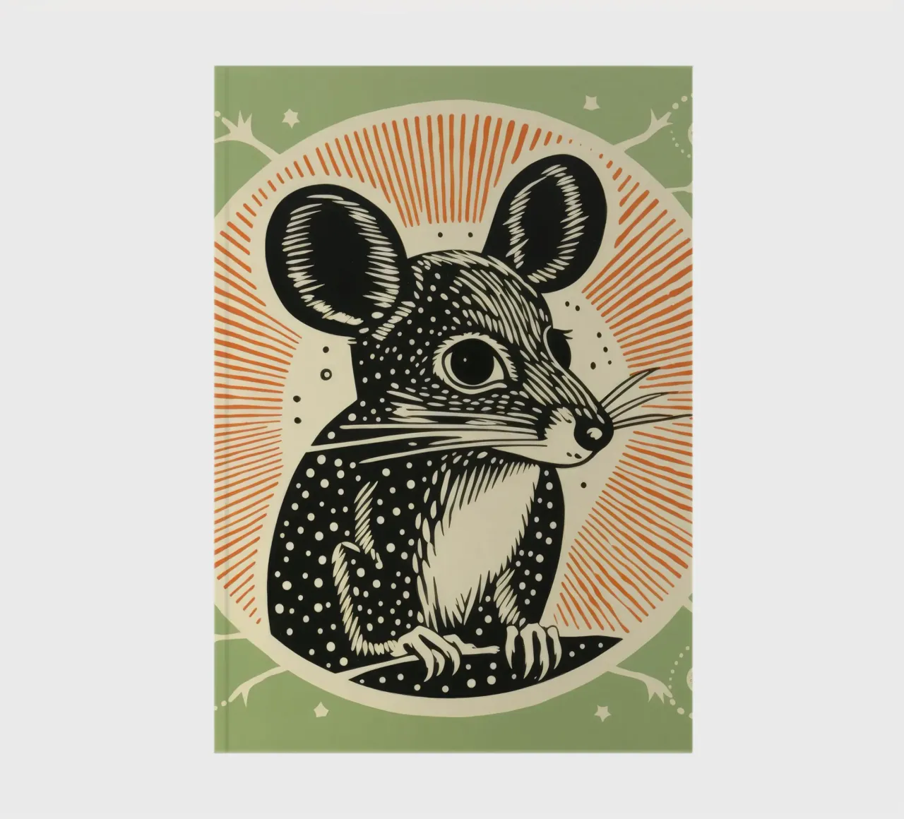 Green Kangaroo Rat 2 notebook by Minimal Animal Art