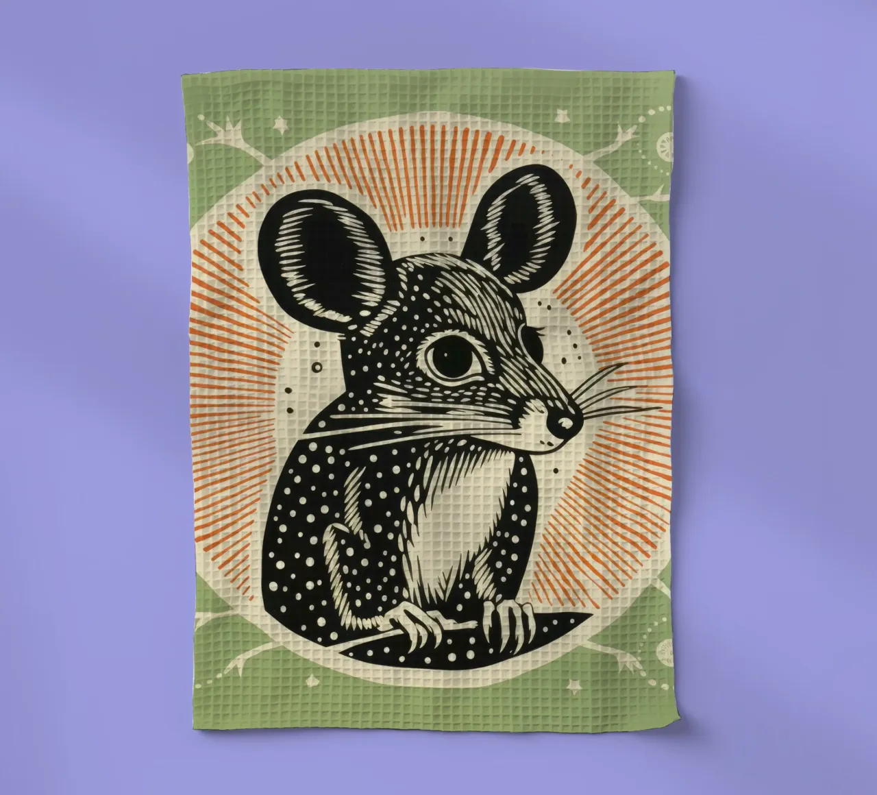 Rat kangourou vert 2 torchon de Minimal Animal Art