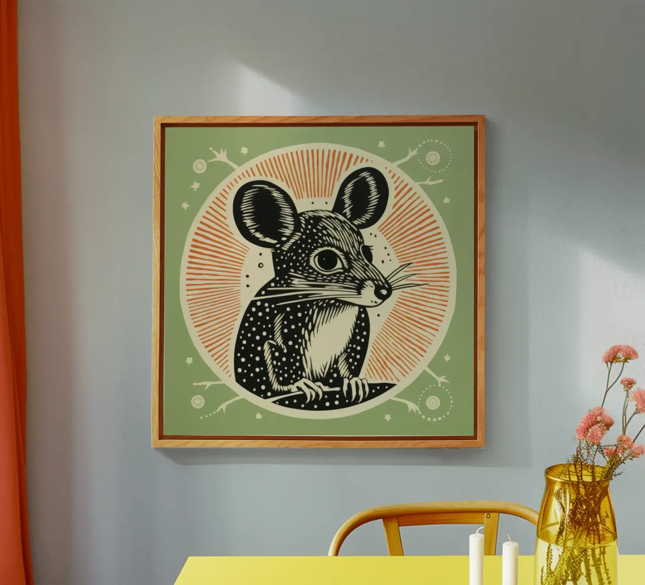 Ratto canguro verde 2 plexiglass da Minimal Animal Art