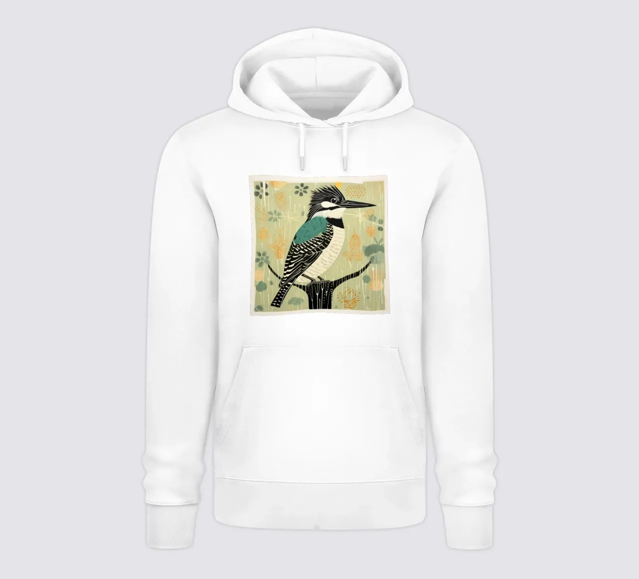 Martin pescatore verde 1 felpa con cappuccio da Minimal Animal Art